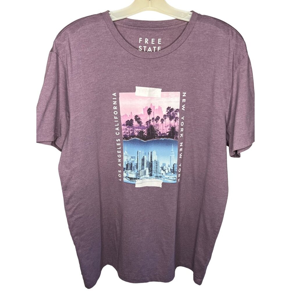 Free state large T-shirt jersey purple Los Angeles California New York New York